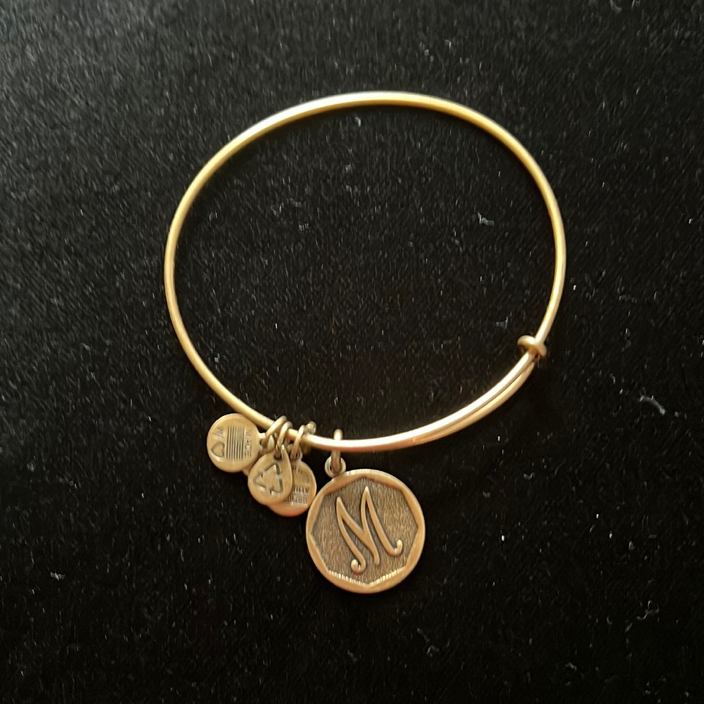 Alex and Ani gold initial “M”